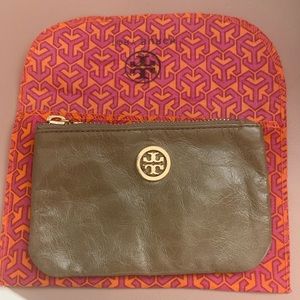 Brown Tory Burch Wristlet